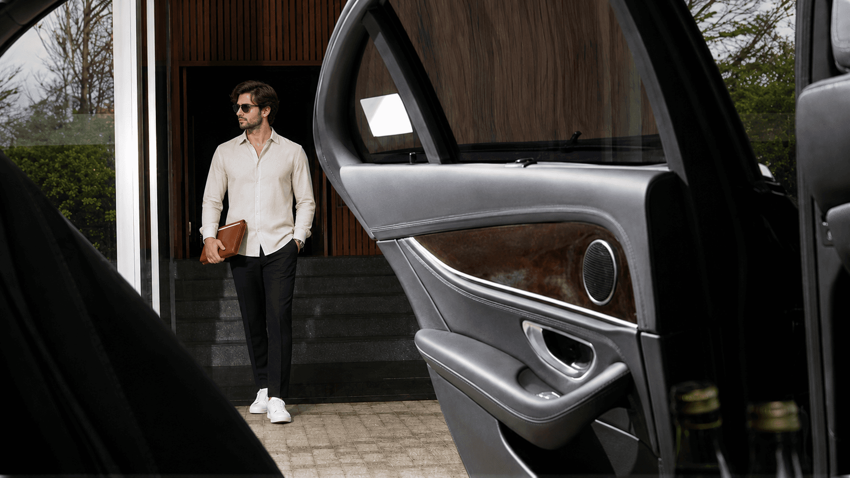 Luxury sedan and professional chauffeur experience